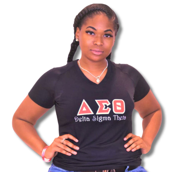 DST V-Neck Embroidered Greek Letters