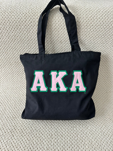 AKA canvass zippered tote bag