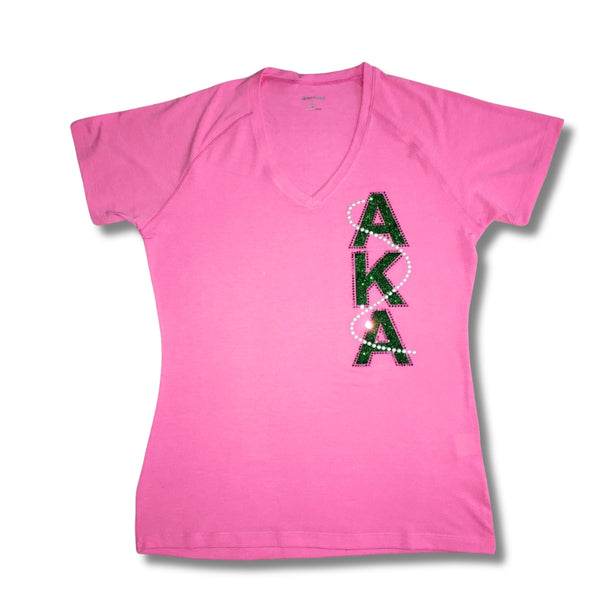 AKA V-Neck Signature Pearl T-shirt