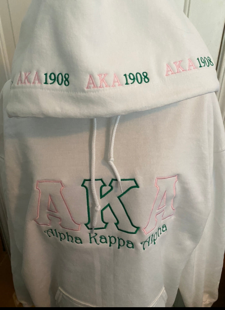 AKA Hoodie with hood accents – J Mar Greek Life